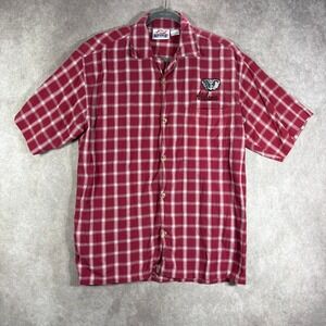 Vintage Alabama Crimson Tide Shirt‎ Mens Medium Red Plaid Button Up Spike Sports